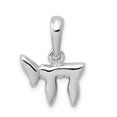 14K White Gold Rhodium Polished Finish LIFE Chai Charm Pendant at $ 120.11 only from Jewelryshopping.com