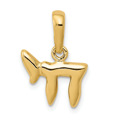 14K Yellow Gold Rhodium Polished Finish LIFE Chai Charm Pendant at $ 161.74 only from Jewelryshopping.com