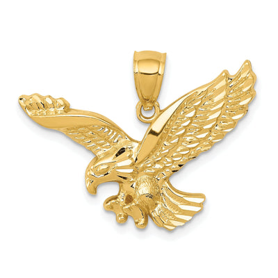 14k Yellow Gold Textured Solid Polished Finish Eagle Landing Mens Charm Pendant at $ 168.91 only from Jewelryshopping.com