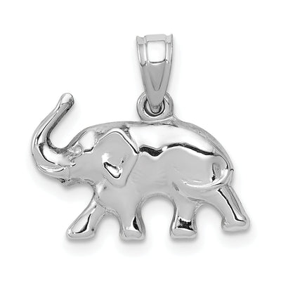 14k White Gold 3-Dimensional Polished Finish Elephant Charm Pendant at $ 73 only from Jewelryshopping.com