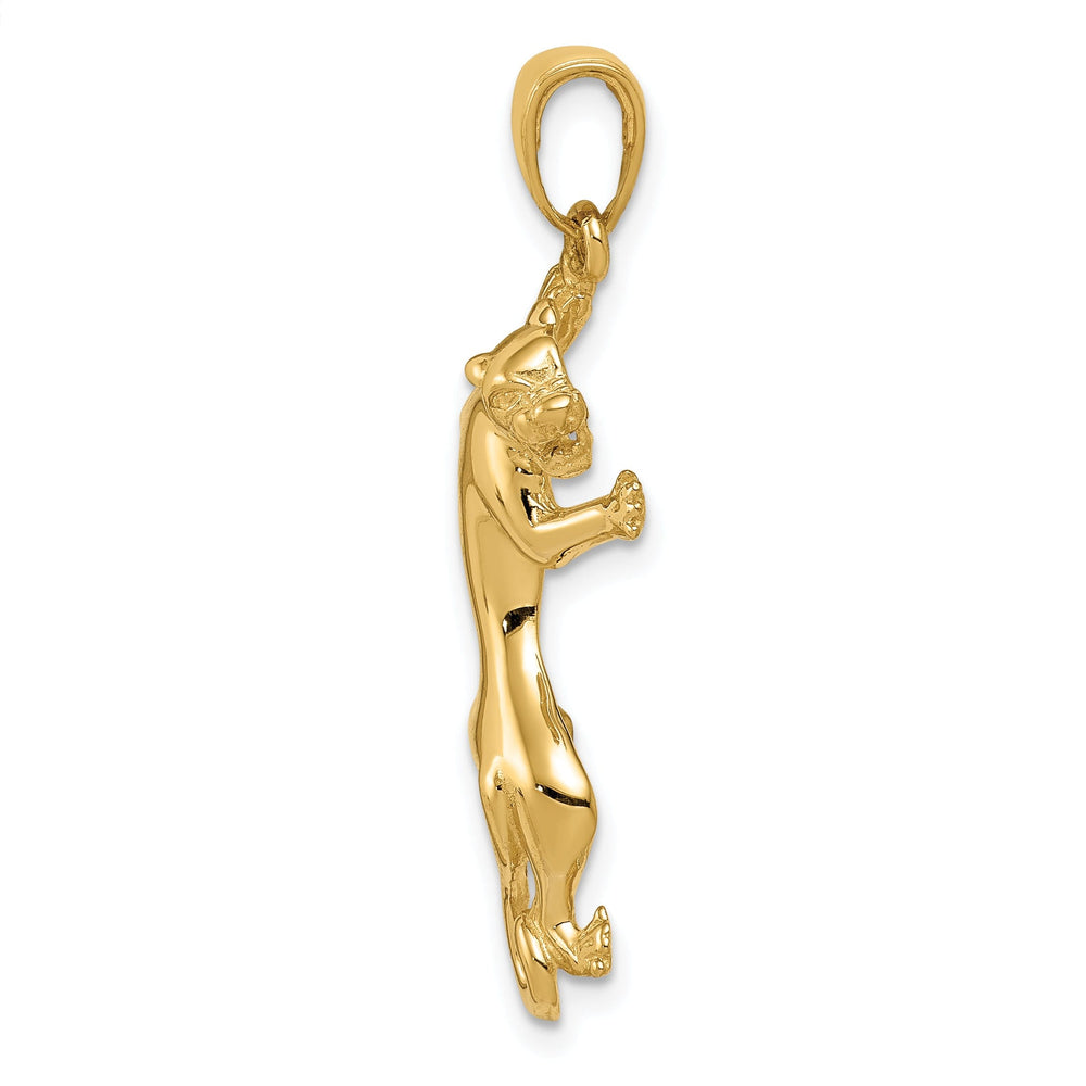 14K Yellow Gold Solid Polished Finish Gold Panther Charm Pendant