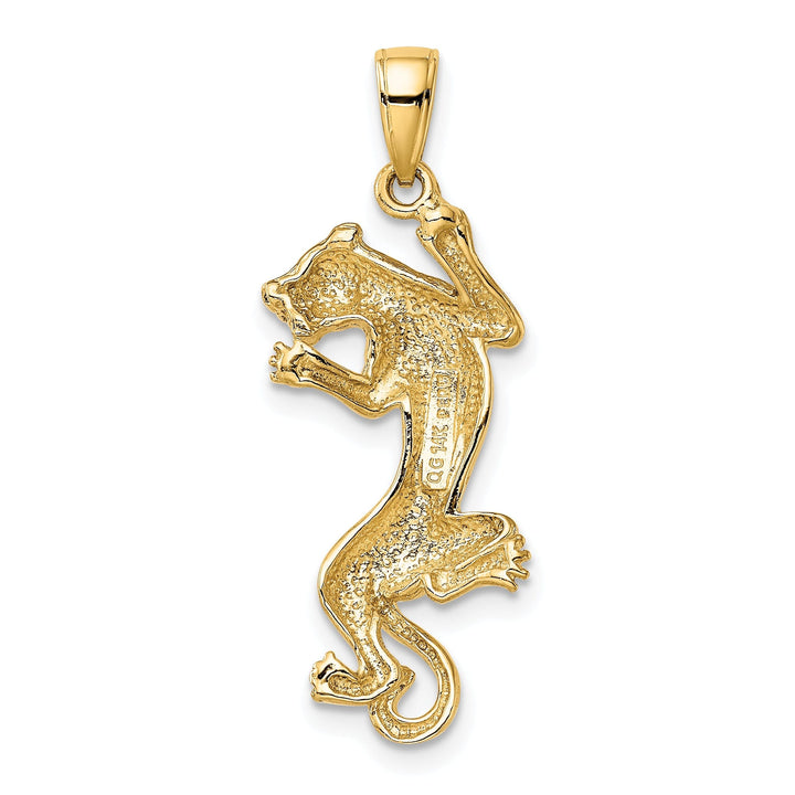 14K Yellow Gold Solid Polished Finish Gold Panther Charm Pendant