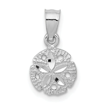 14k White Gold Textured Polished Finish Solid Sea Sand Dollar Charm Pendant at $ 58.65 only from Jewelryshopping.com