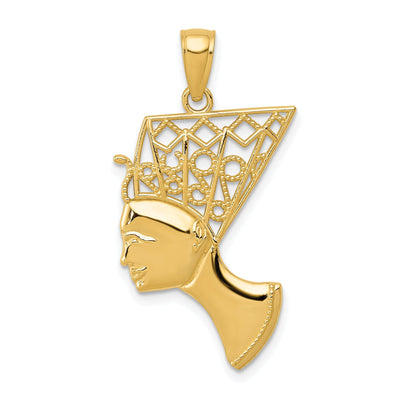 14k Yellow Gold Polished Finish Queen Nefertiti Solid Charm Pendant at $ 162.04 only from Jewelryshopping.com