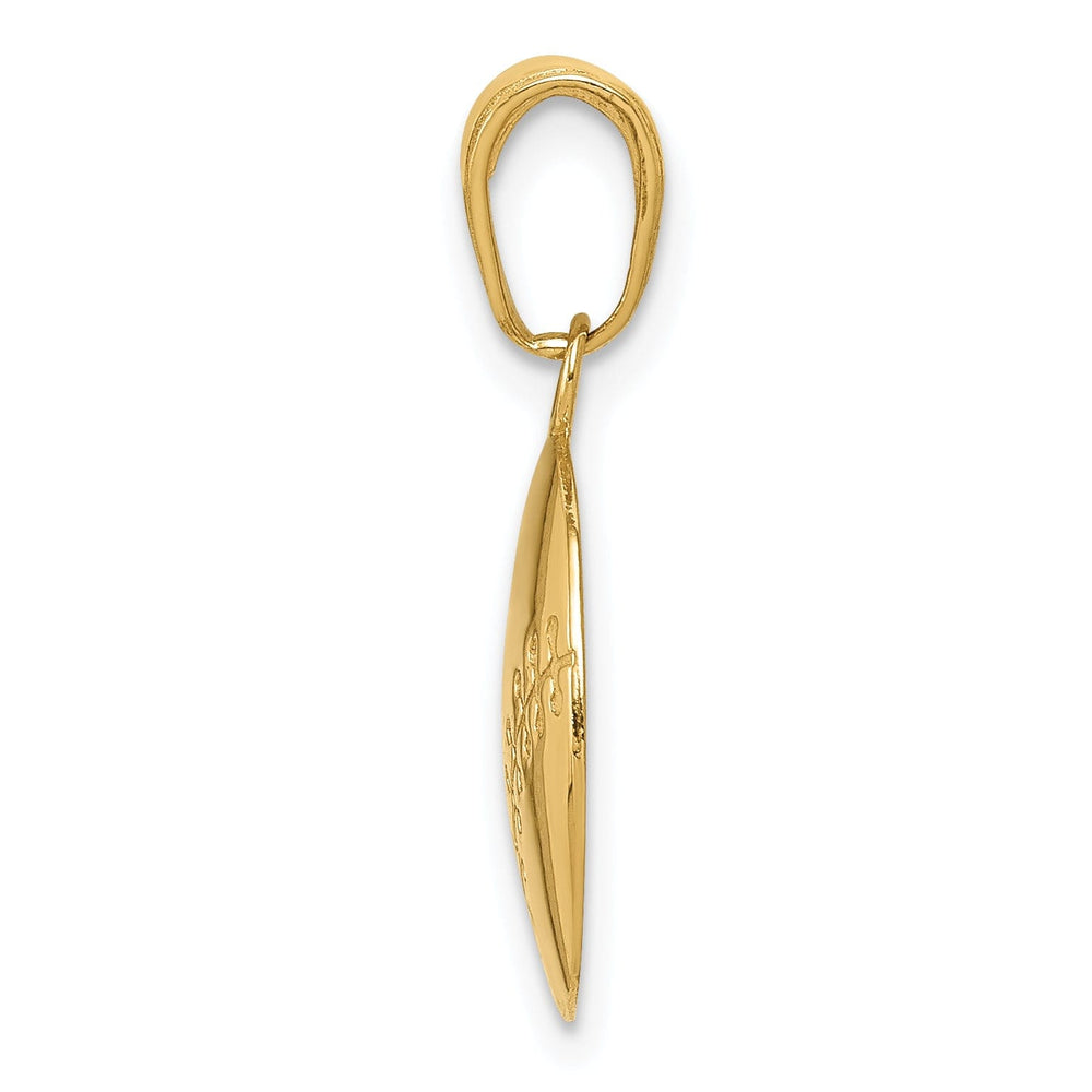 14k Yellow Gold Baseball Charm Pendant