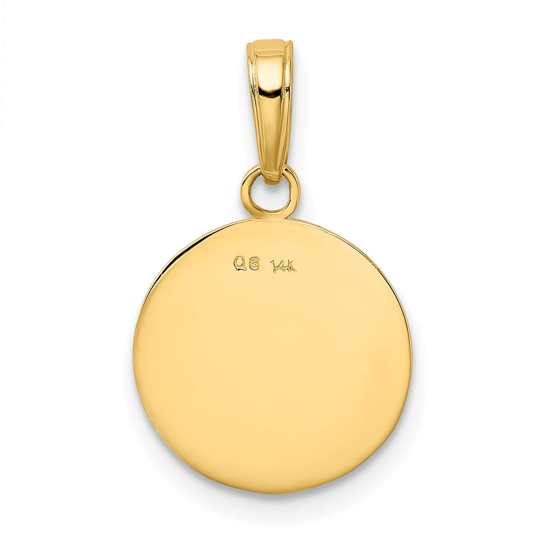 14k Yellow Gold Baseball Charm Pendant