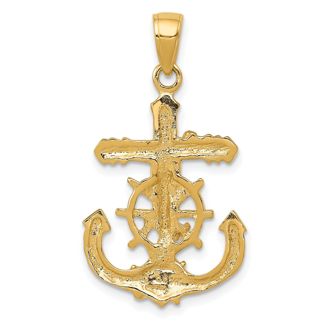 14k Yellow Gold 2-D Mariners Crucifix Pendant