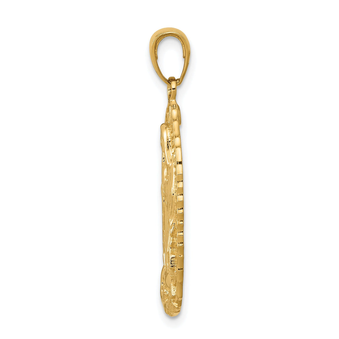 14k Yellow Gold Guadalupe Oval Pendant