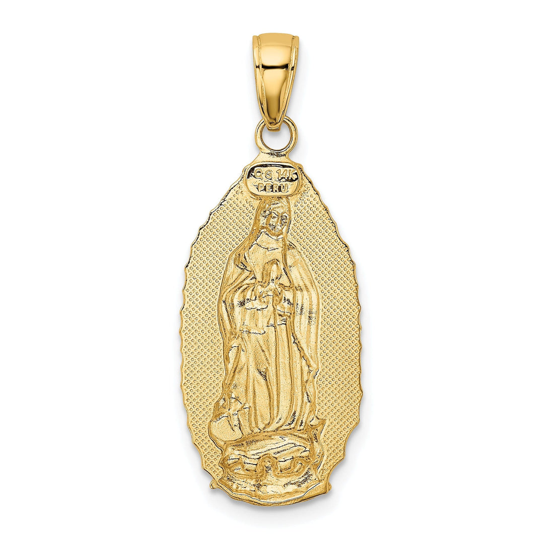 14k Yellow Gold Guadalupe Oval Pendant