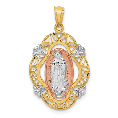 14k Tri-Color Guadalupe Medal Pendant at $ 166.12 only from Jewelryshopping.com