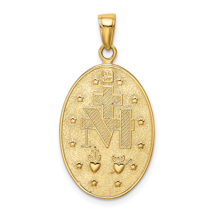 14k Yellow Gold Miraculous Oval Medal Pendant