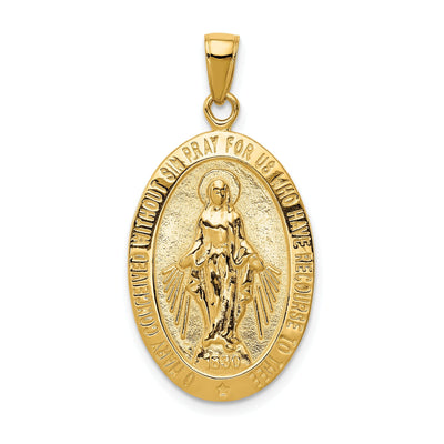 14k Yellow Gold Miraculous Oval Medal Pendant at $ 401.18 only from Jewelryshopping.com