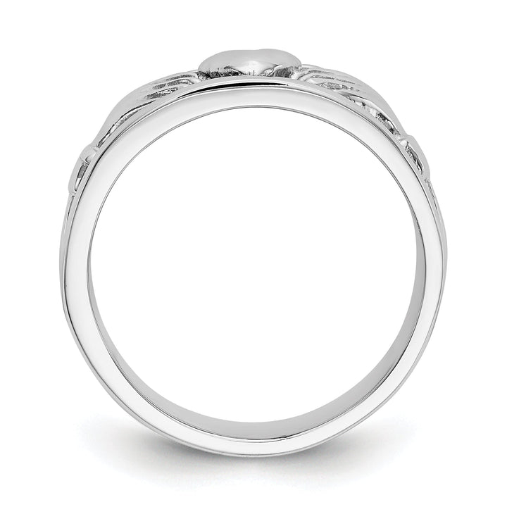 14kt white gold ladies claddagh band ring