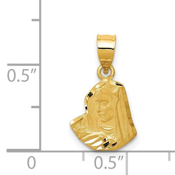 14k Yellow Gold Satin Finish Mary Pendant