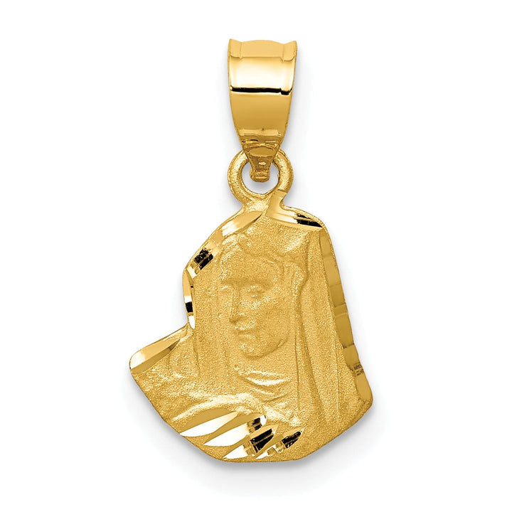 14k Yellow Gold Satin Finish Mary Pendant