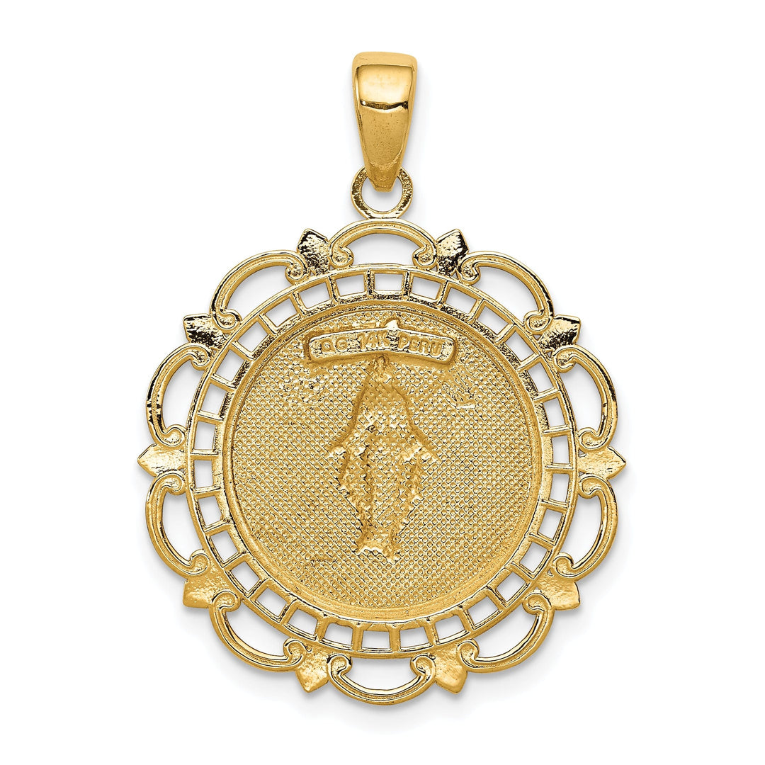 14k Yellow Gold Miraculous Frame Pendant