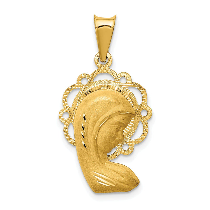 14k Yellow Gold Satin Finish Mary Pendant