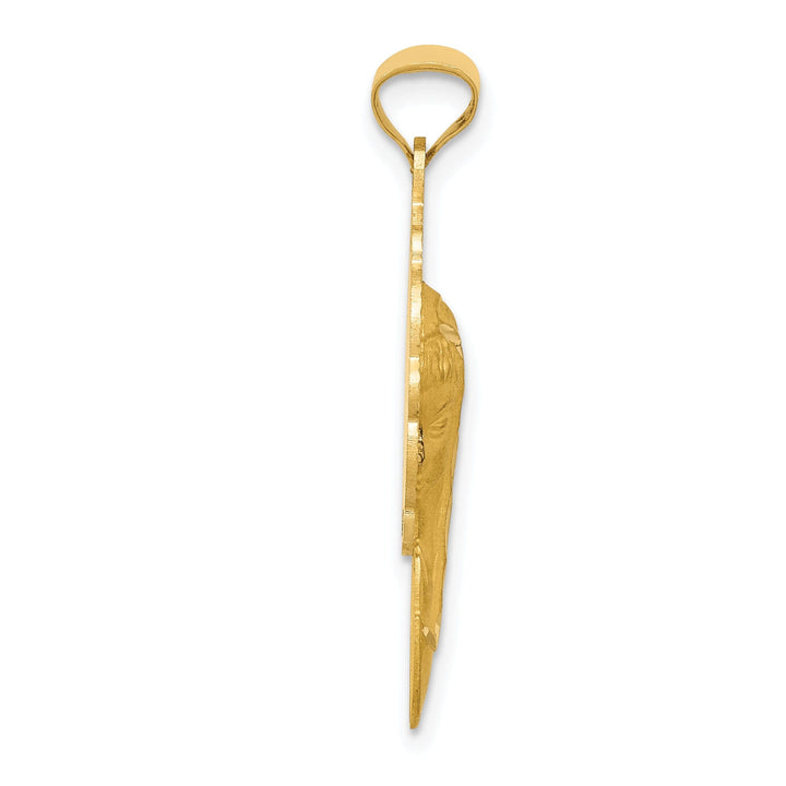 14k Yellow Gold Satin Finish Mary Pendant