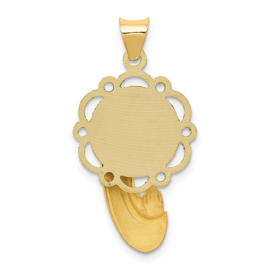 14k Yellow Gold Satin Finish Mary Pendant