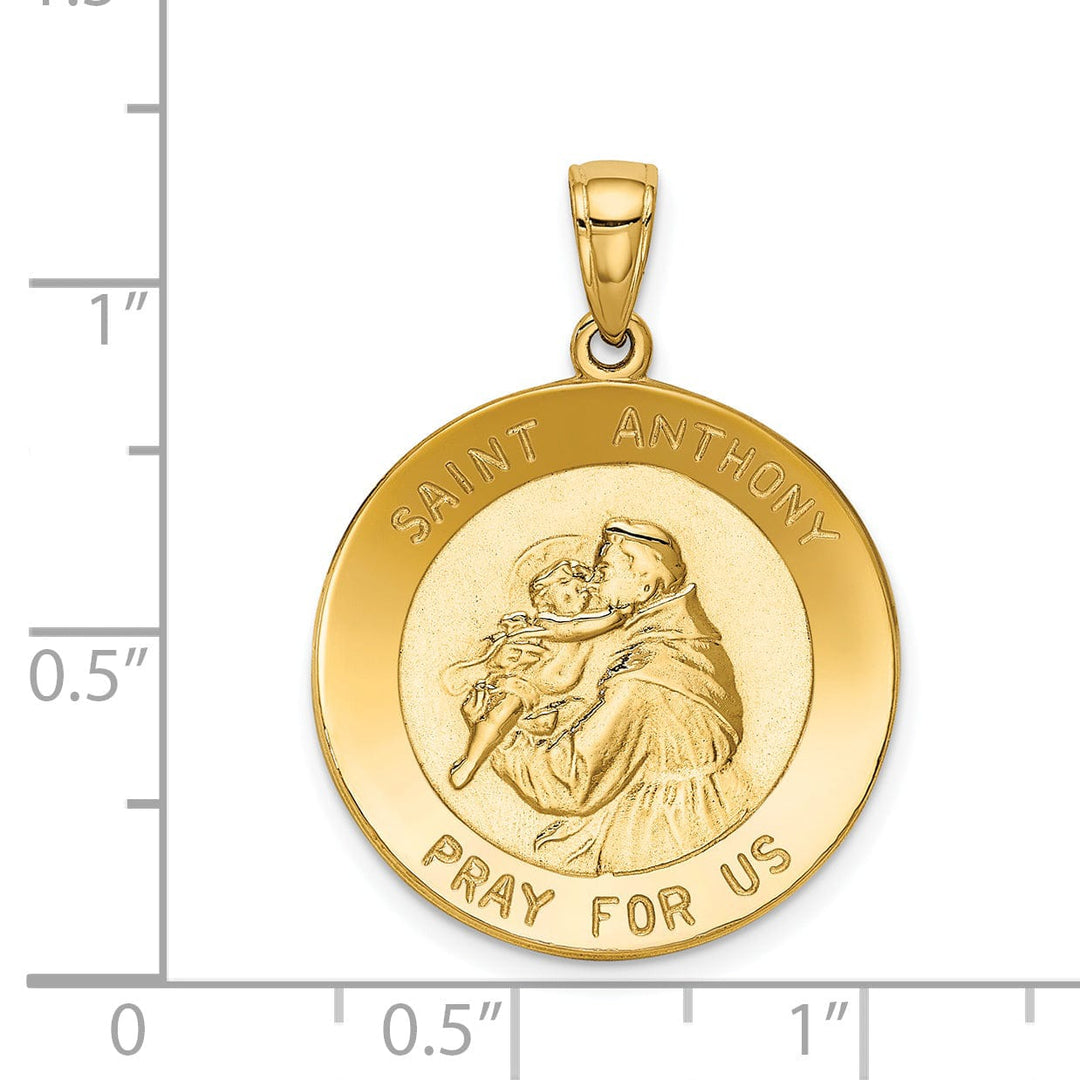 14k Yellow Gold Saint Anthony Round Medal