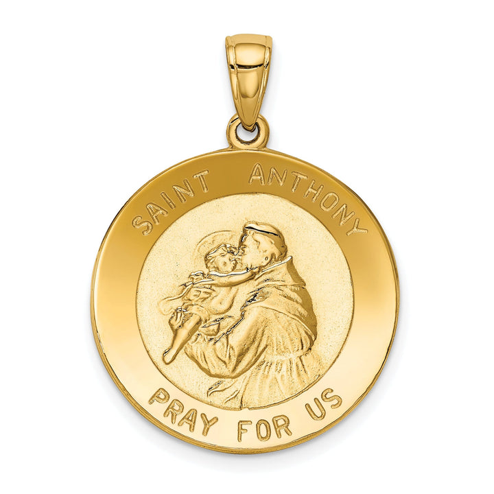 14k Yellow Gold Saint Anthony Round Medal