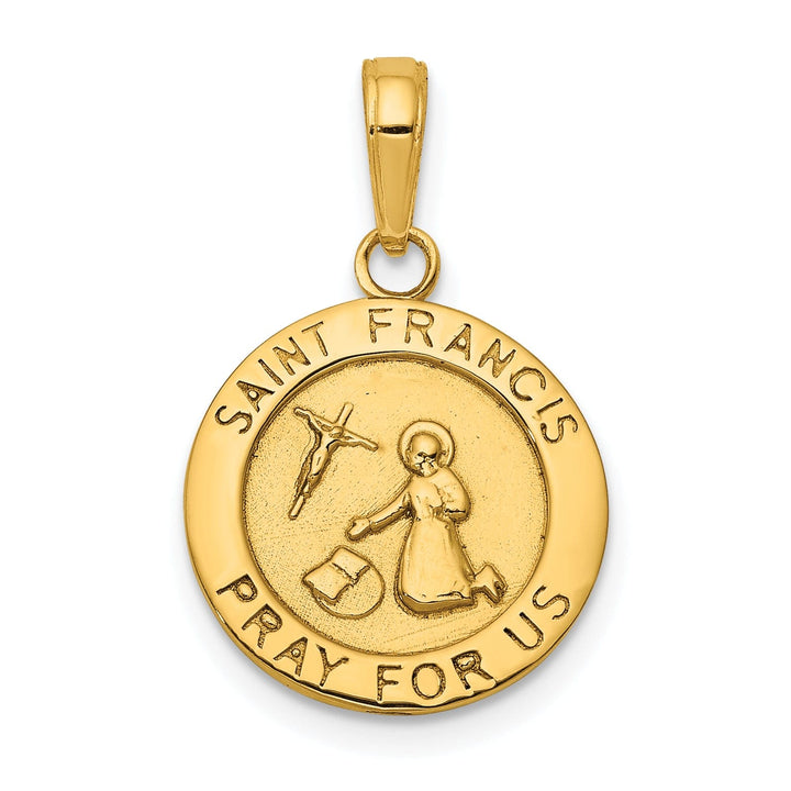 14k Yellow Gold Saint Francis Medal Pendant