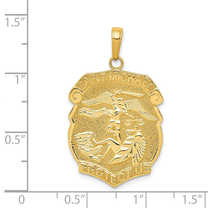 14k Yellow Gold Saint Michael Protect Us Medal