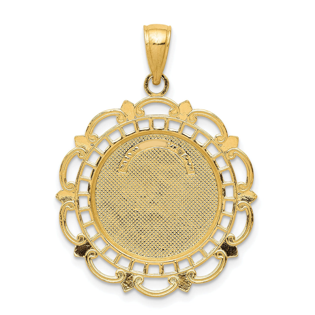 14k Yellow Gold Saint Michael Medal Pendant