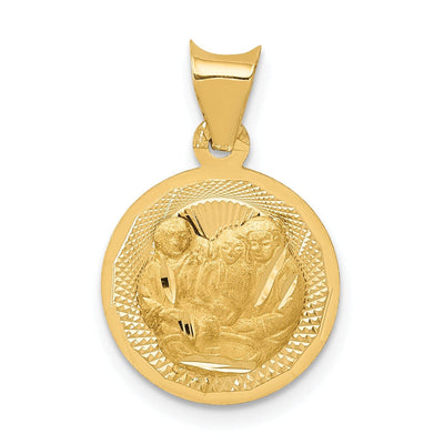 14k Yellow Gold Baptism Circle Medal Pendant. Engraving fee $22.00. at $ 103.34 only from Jewelryshopping.com