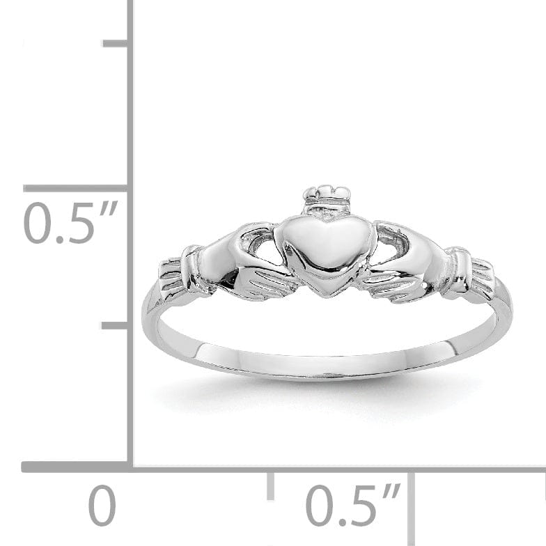 14k White Gold Childs Claddagh Ring