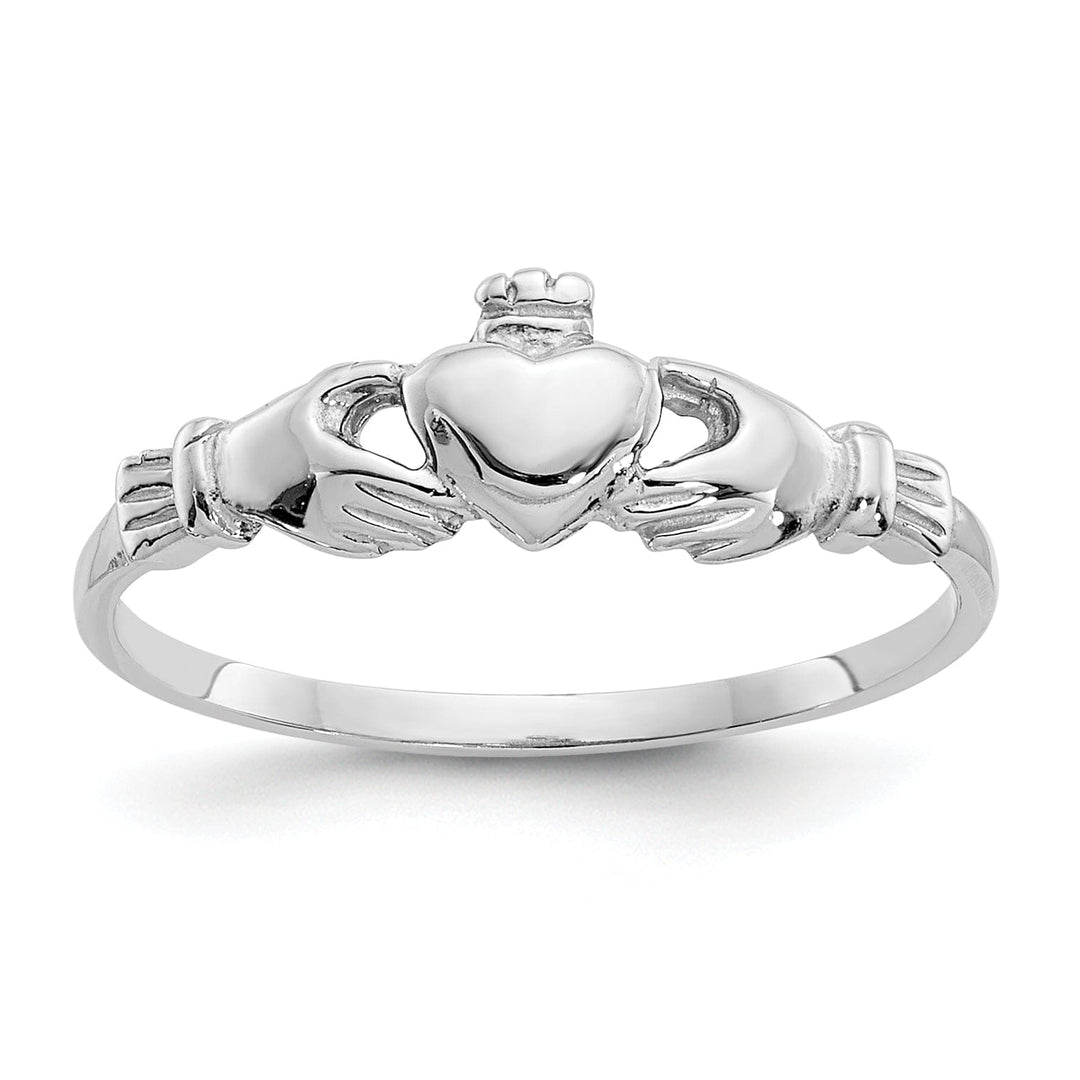 14k White Gold Childs Claddagh Ring