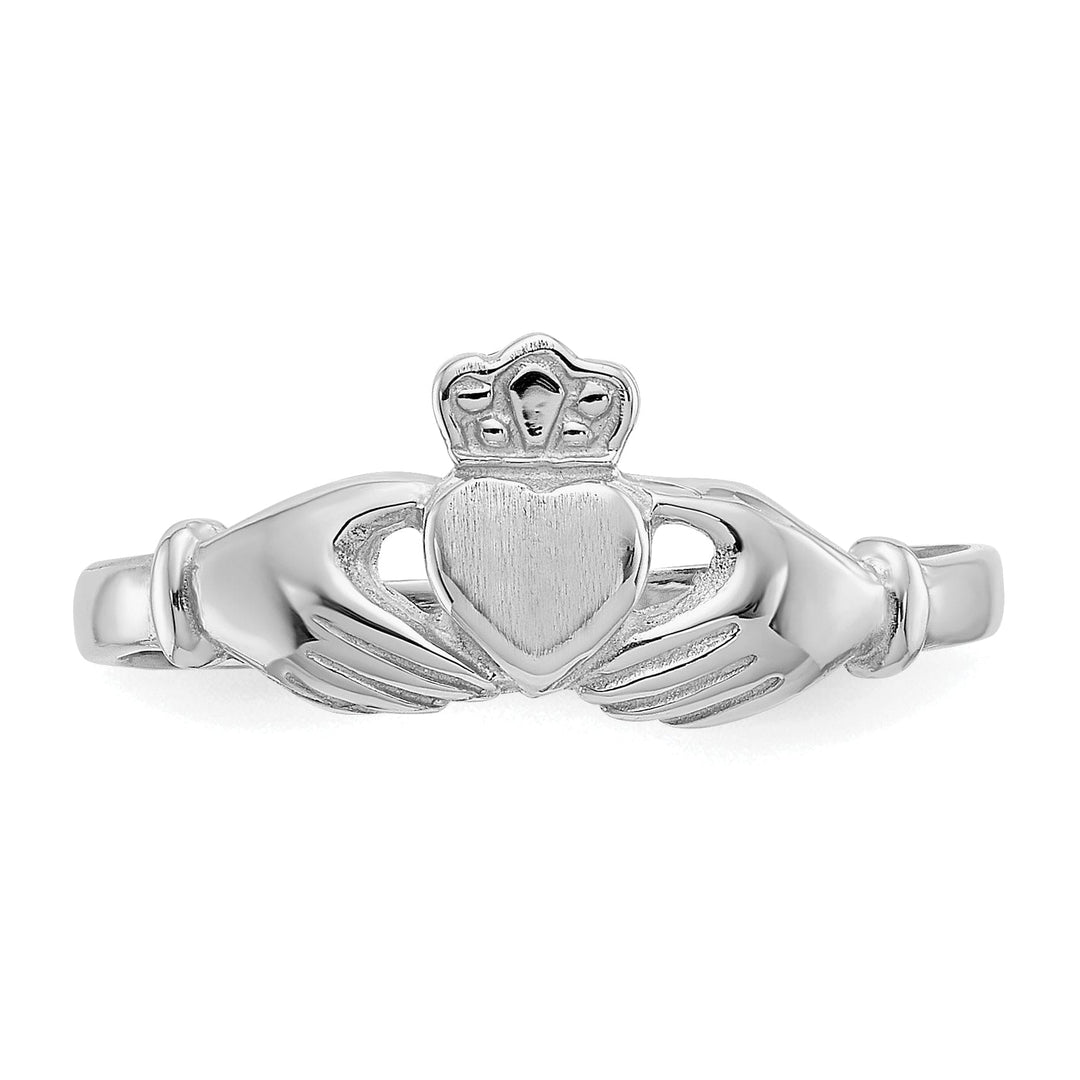 14kt white gold ladies claddagh ring