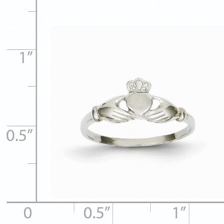 14kt white gold ladies claddagh ring