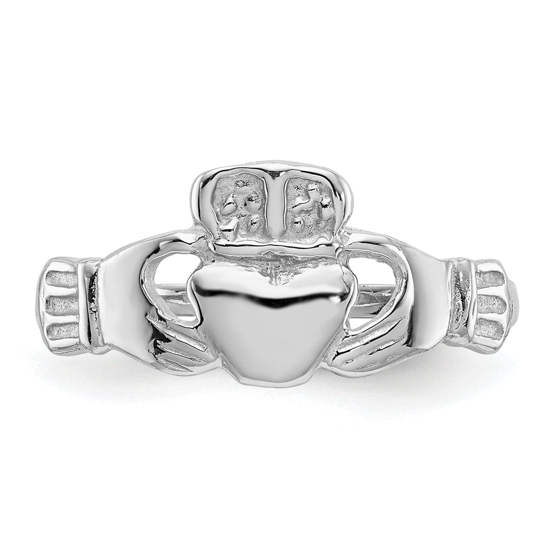 14kt white gold ladies claddagh ring