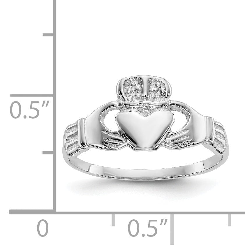 14kt white gold ladies claddagh ring