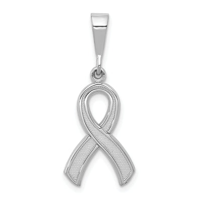 14k White Gold Textured Polished Finish Awareness Ribbon Charm Pendant at $ 109 only from Jewelryshopping.com