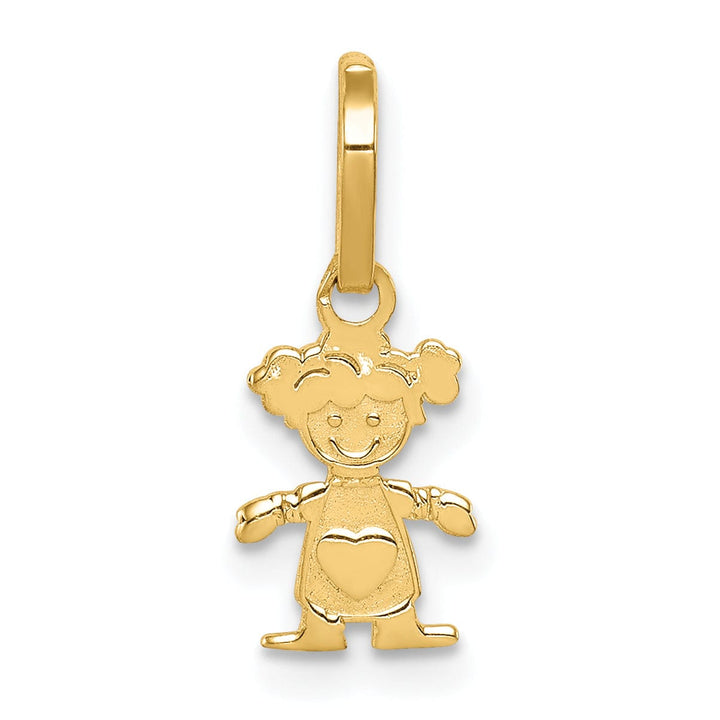 14k Yellow Gold Little Girl Heart Shirt Pendant