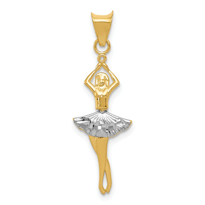 14k Two Tone Gold Moveable Dancer Charm Pendant at $ 53.55 only from Jewelryshopping.com