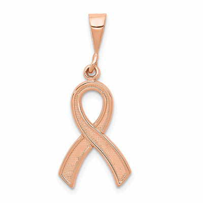 14k Rose Gold Textured Polished Finish Awareness Ribbon Charm Pendant at $ 96.08 only from Jewelryshopping.com