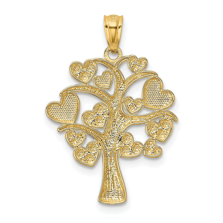 14kYellow Gold Tree of Life with Hearts Pendant