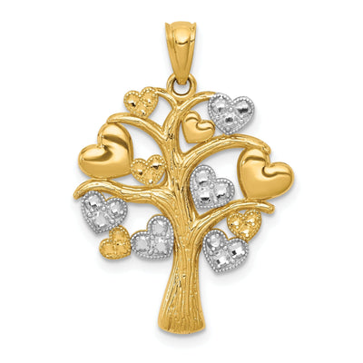 14kYellow Gold Tree of Life with Hearts Pendant at $ 133.09 only from Jewelryshopping.com