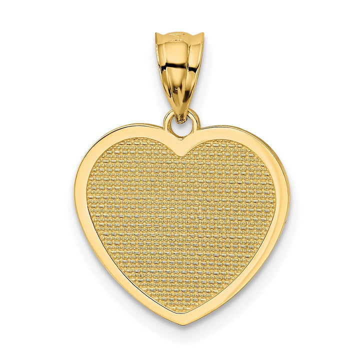 14k Yellow Gold Solid Te Amo Heart Pendant