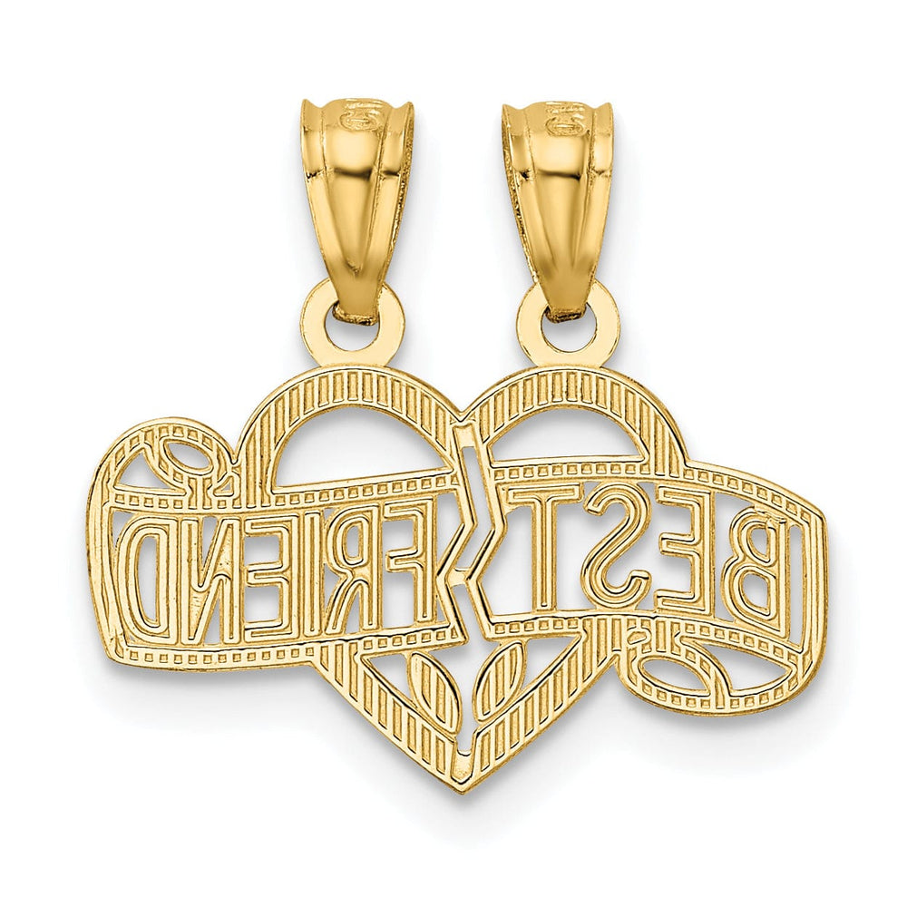 14k Yellow Gold 2-Piece Best Friend Heart Charm