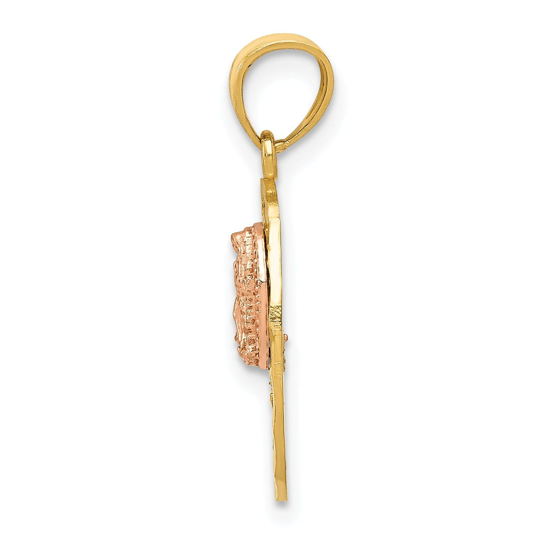 14k Two Tone Gold Lady Guadalupe 15 Anos Charm