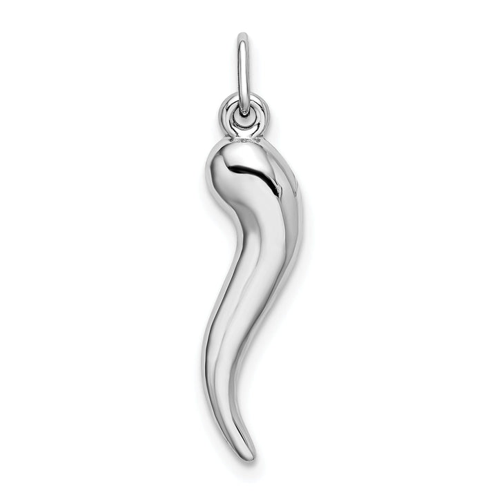 14k White Gold Polished Italian Horn Pendant