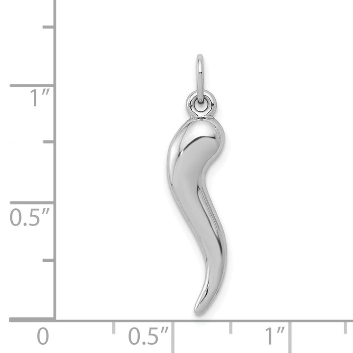 14k White Gold Polished Italian Horn Pendant