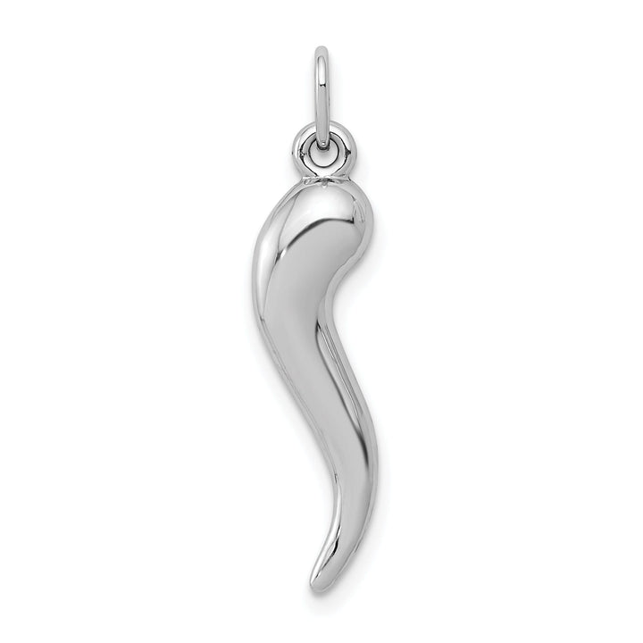 14k White Gold Polished Italian Horn Pendant