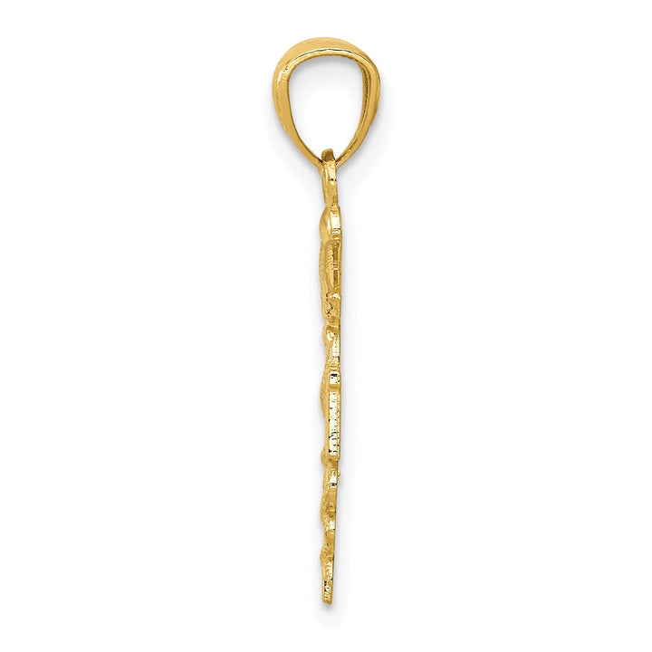 14k Yellow Gold Solid Concave R.N Nurse Pendant