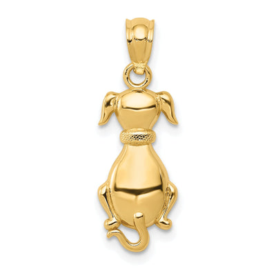 14k Yellow Gold Solid Polished Finish Concave Shape Sitting Dog Charm Pendant at $ 62.29 only from Jewelryshopping.com