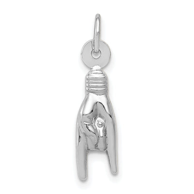 14k White Gold 3-D Good Luck Hand Pendant at $ 41.99 only from Jewelryshopping.com